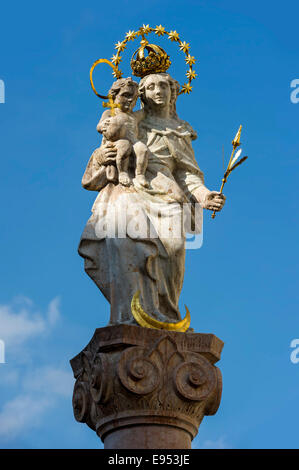 Mariensäule, Untermarkt, Murnau bin Staffelsee, Upper Bavaria, Bavaria, Germany Stockfoto