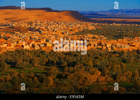 Alten Kasbah, Oase, Abendlicht, Tinghir, Tineghir, Tingħi, Todra-Tal, Todra Schlucht, Marokko Stockfoto