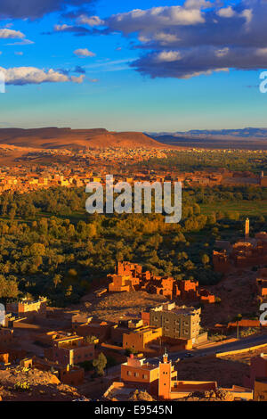 Alten Kasbah, Oase, Abendlicht, Tinghir, Tineghir, Tingħi, Todra-Tal, Todra Schlucht, Marokko Stockfoto