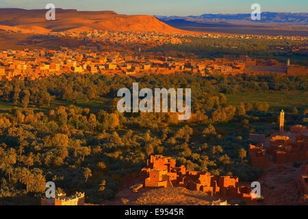 Alten Kasbah, Oase, Abendlicht, Tinghir, Tineghir, Tingħi, Todra-Tal, Todra Schlucht, Marokko Stockfoto