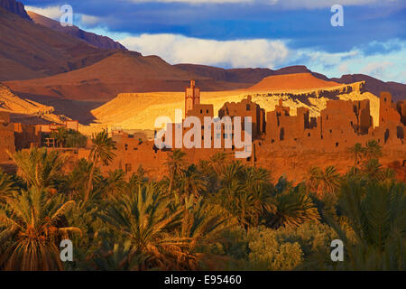 Alten Kasbah, Oase, Abendlicht, Tinghir, Tineghir, Tingħi, Todra-Tal, Todra Schlucht, Marokko Stockfoto