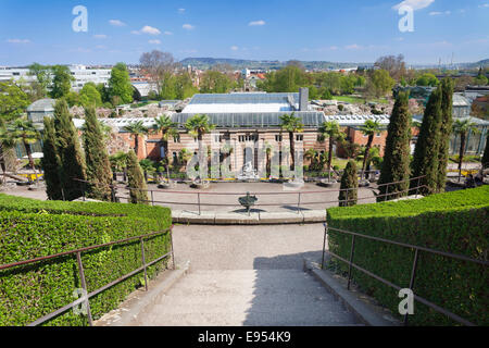 Blick auf den maurischen Villa, Wilhelma, Stuttgart, Baden-Württemberg, Deutschland Stockfoto