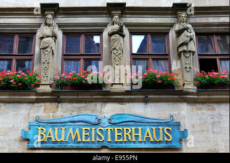 Baumeisterhaus von 1596, Rothenburg Ob der Tauber, Middle Franconia, Bayern, Deutschland Stockfoto