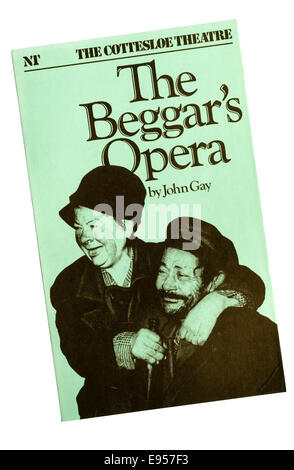 Programm für die 1982 National Theatre Produktion von The Beggar es Opera von John Gay, am Cottesloe Theater. Stockfoto