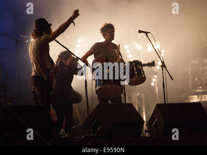 Tralee, Irland, 15. August 2014, Walking auf Autos Höchstleistungen The Rose of Tralee Festival, Tralee, County Kerry am 15. August 2014 Stockfoto