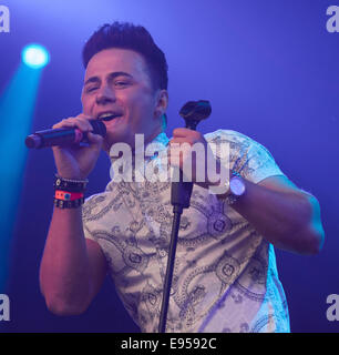 Tralee, Irland, 15. August 2014, Ryan Dolan führt live auf The Rose of Tralee Festival, Tralee, County Kerry am 15. August 2014 Stockfoto