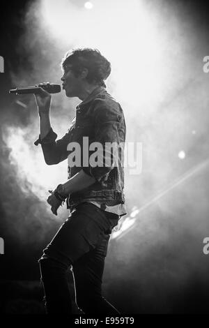 Tralee, Irland, 15. August 2014, Union J Höchstleistungen live The Rose of Tralee Festival, Tralee, County Kerry am 15. August 2014 Stockfoto