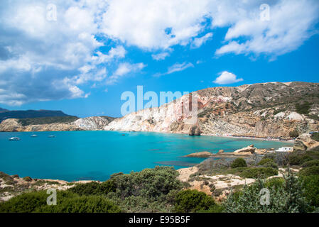 Firiplaka Strand von Milos Insel Griechenland Stockfoto