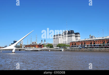 Brücke Puente De La Mujer Puerto Madero Buenos Aires Argentinien Stockfoto