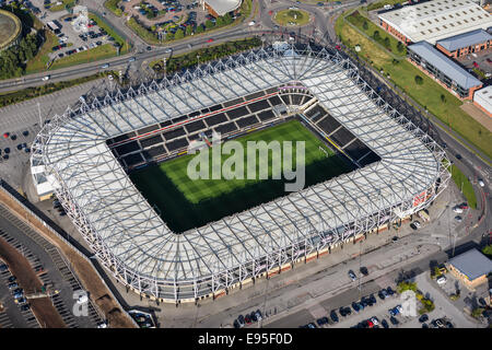 Eine Luftaufnahme von der iPro-Stadion, Heimat des Derby County FC. Stockfoto