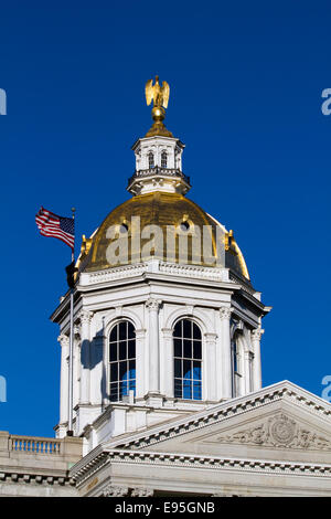 Die Repräsentantenhaus Hauptstadt Kuppel von New Hampshire befindet sich in der Stadt von Concord, NH, USA. Stockfoto