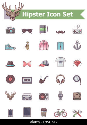 Satz von der einfachen Hipster-Symbole Stockfoto