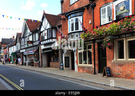 High Street, Lyndhurst Town, New Forest National Park; Hampshire County; England; Großbritannien, UK Stockfoto