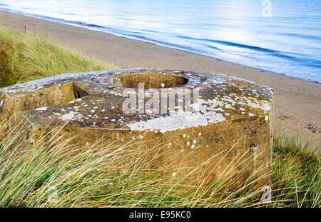 Tobruk Bunker WW2, Utah Beach ist eines der fünf Strände der Landung in der Normandie am 6. Juni 1944, während des zweiten Weltkriegs. U Stockfoto