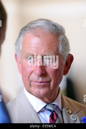 Ein entspannt und lächelnd Prinz Charles während einer öffentlichen Engagements in Sussex
