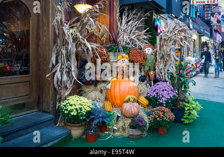 Halloween Straße Anzeige vor einem Restaurant in Chinatown in New York City Stockfoto