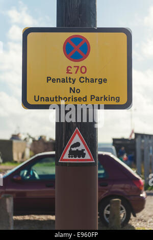 Keine unberechtigte Parken Zeichen in Hastings UK Stockfoto