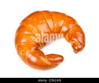 Frische und leckere Bagel mit Marmelade auf weißem Hintergrund Stockfoto