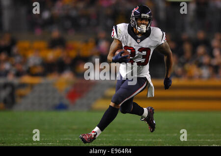 Pittsburgh, USA. 20. Oktober 2014. Arian Foster #23 während die Pittsburgh Steelers Vs Houston Texans Spiel in Pittsburgh, PA Bildnachweis: Cal Sport Media/Alamy Live-Nachrichten Stockfoto