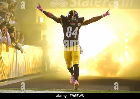 Pittsburgh, USA. 20. Oktober 2014. OAntonio Brown #84 während die Pittsburgh Steelers Vs Houston Texans Spiel in Pittsburgh, PA Bildnachweis: Cal Sport Media/Alamy Live-Nachrichten Stockfoto