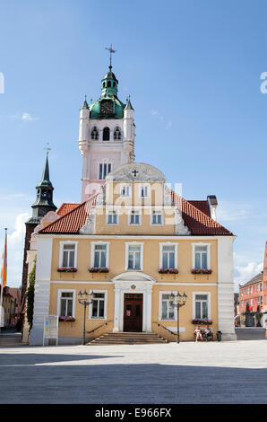 Rathaus und Kirche des Heiligen Johannes, Verden eine der Aller; Niedersachsen; Deutschland; Europa; Stockfoto