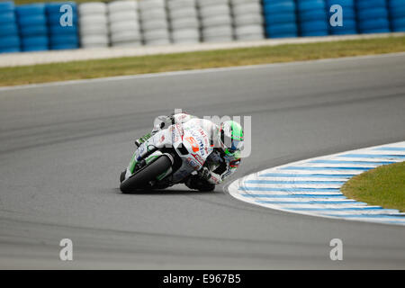 Phillip Island, Australien. 19. Oktober 2014. Der Franzose Mike di Meglio auf Fahrrad Nr. 63 auf seinem Weg zu einem 14. Platz beenden in der MotoGP-Klasse auf die 2014 Tissot australischen Motorrad Grand Prix Credit: Jandrie Lombard/Alamy Live News Stockfoto