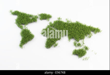 Grass Patch geformt wie die Weltkarte Stockfoto