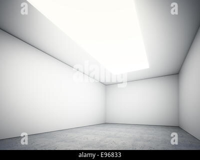 Großen leeren Raum mit einem Top Deckenleuchte und Betonboden Stockfoto