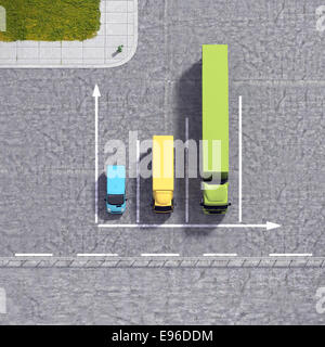 Logistik Transport Service Wachstum Geschäftserfahrung Grafiken Illustration mit bunten Autos Transportarten Stockfoto