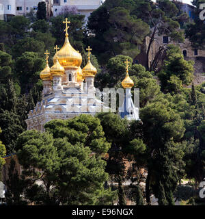 Mary Magdalene Convent auf dem Ölberg, Jerusalem, israel Stockfoto