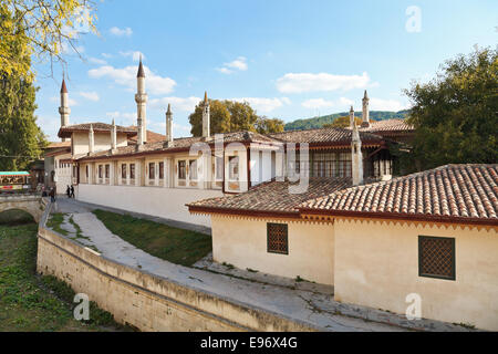 BACHTSCHYSSARAJ, Russland - 1. Oktober 2014: äußere des Khan Palast (Hansaray) in Bachtschyssaraj. Der Palast wurde im 16. Jahrhundert erbaut. Stockfoto