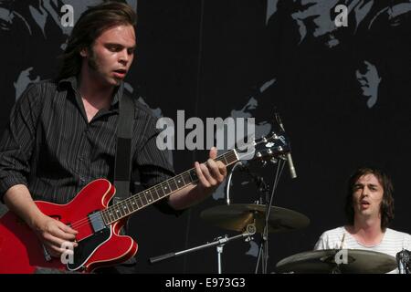 "Supergrass", T In The Park-Musik-Festival, Balado, Schottland, 2003. Stockfoto