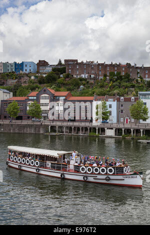 Das Ausflugsschiff "Turm Belle", die Touristen auf einer Reise nach oben und unten der Fluss Avon in Bristol. Stockfoto