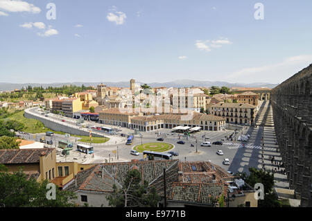 Der Platz Plaza De La Artilleria in Segovia, Spanien Stockfoto