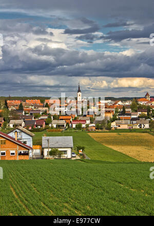 Bunte Stadt Krizevci vertikale Ansicht Stockfoto