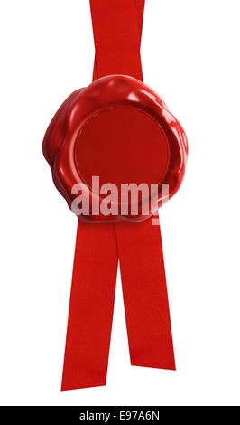 Siegel mit rotem Band isoliert Stockfoto