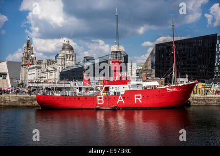 LIVERPOOL, UK - 25. Juli 2014: Die berühmte Radio Caroline Schiff angedockt an Liverpool am 25. Juli 2014. Radio Caroline war Großbritannien " Stockfoto