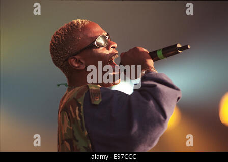 Paul "Kermit" Hebel des BlackGrape an ' t In The Park "Musikfestival in Schottland, im Jahr 1996. Stockfoto