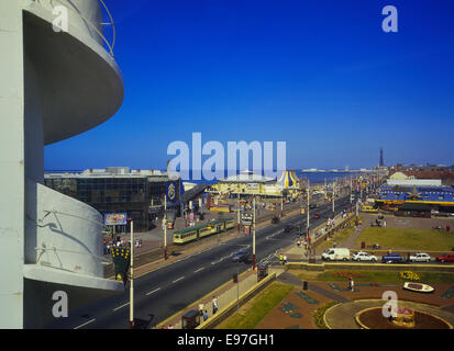 Blackpool Promenade und Meer. Lancashire Stockfoto