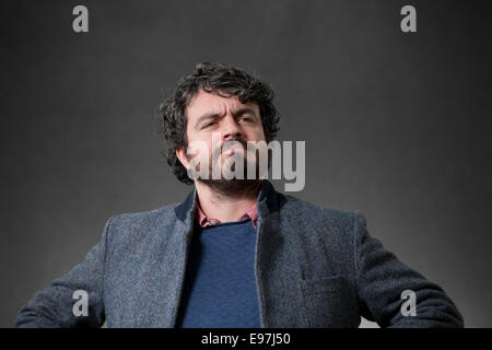 Ross Sutherland, Dichter, Musiker, Schriftsteller und Autor an der Edinburgh International Book Festival 2014. Edinburgh, Schottland. Stockfoto