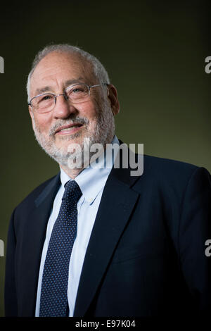 US-amerikanischer Wirtschaftswissenschaftler und Professor an der Columbia University Joseph Stiglitz erscheint das Edinburgh International Book Festival. Stockfoto