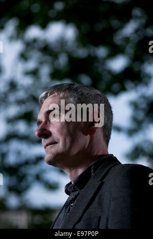 Britischer Schriftsteller, der Comic-Bücher, Romane und Filme wird Mike Carey das Edinburgh International Book Festival. Stockfoto