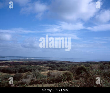 Blick in Richtung Poole Harbour die Küste Poole und Bournemouth von in der Nähe von Godlingston Heide Isle of Purbeck-Dorset-England Stockfoto