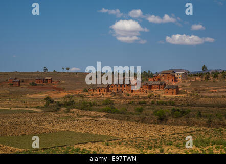 Madagaskar-Highland-Landschaft Stockfoto