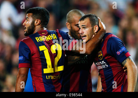 Barcelona, Spanien. © 21. Oktober 2014. Sandro Ramirez (Barcelona) Fußball: UEFA Champions League-Gruppe F Spiel zwischen FC Barcelona 3-1 Ajax im Stadion Camp Nou in Barcelona, Spanien. Kredit: D. Nakashima/AFLO/Alamy Live-Nachrichten Stockfoto