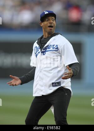 Freitag, 18. April 2014; Promis bei den Dodgers Spiel. Die Arizona Diamondbacks besiegte die Los Angeles Dodgers mit dem Endstand von 2: 1 im Dodger Stadium in Los Angeles, Kalifornien.  Mitwirkende: Marlon Wayans wo: Los Angeles, California, Vereinigte Staaten von Amerika bei: 19. April 2014 Stockfoto