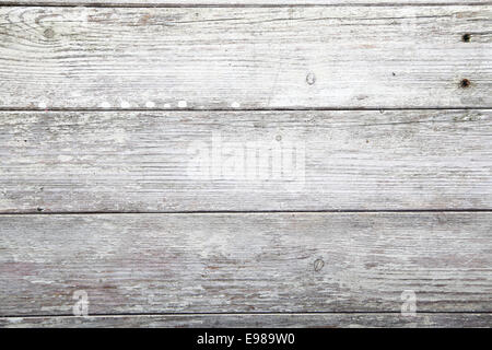 Zusammenfassung Hintergrund der verwitterten Holzbrett Textur mit Resten der alten Farbe, Crackes und Holz Maserung Stockfoto