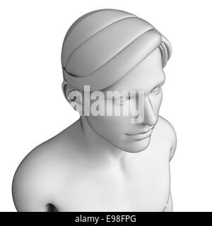 Darstellung der männlichen Kopf Anatomie Kunstwerk Stockfoto