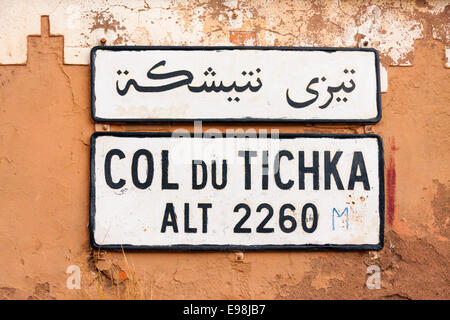 Tizi n'Tichka, Col Du Tichka Pass, im hohen Atlasgebirge, Marokko - die höchste Passstraße in Nordafrika Stockfoto