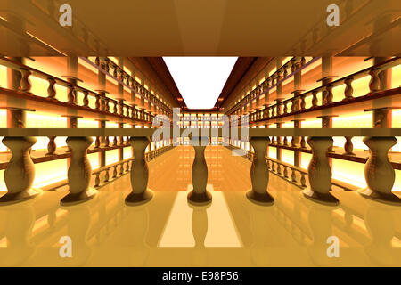 Einen klassischen antiken Atrium Interieur. 3D gerenderte Darstellung. Stockfoto